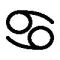 [Cancer symbol.]